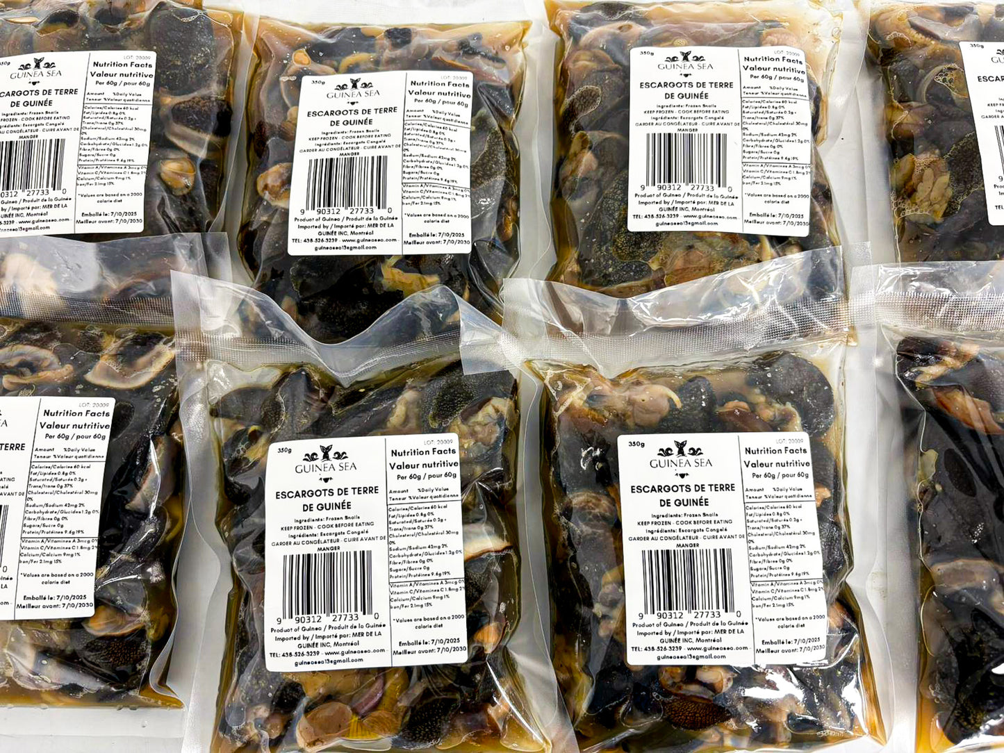 Frozen African Land Snails (Unshelled) (350g)