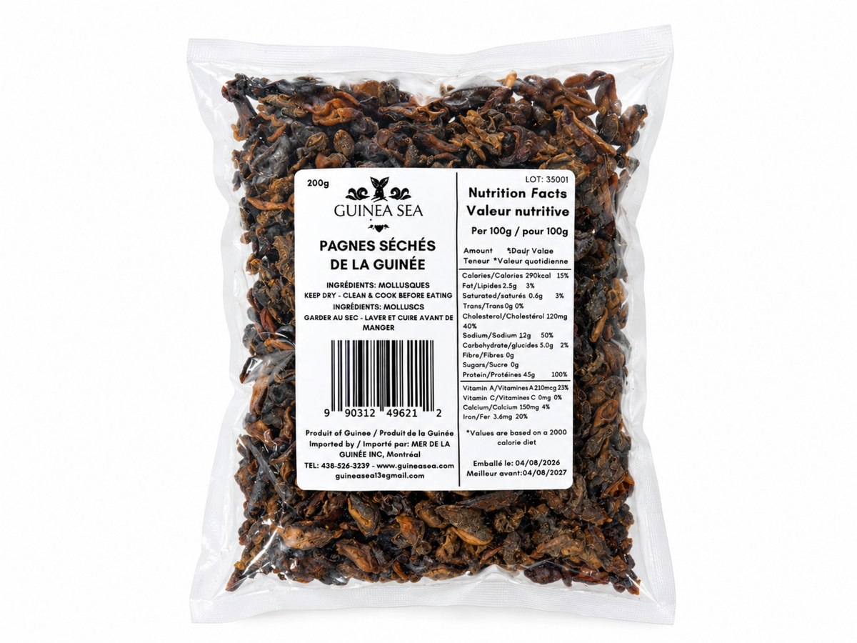 Wild-Caught Dried Clams from Guinea (pagne)(200g)