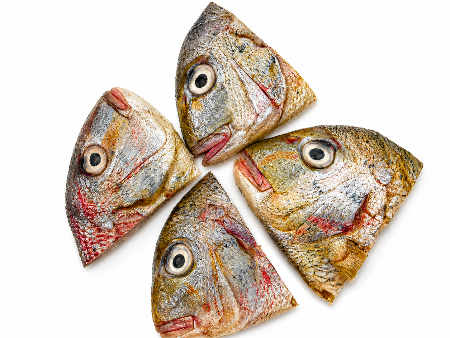 Guinean Wild-caught Fresh Sea Bream Head (Snappa) (cleaned, scaled, frozen, about 1kg)
